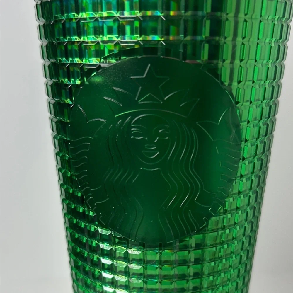 Starbucks 24oz Iridescent Green and Pink Tumbler w/ Straw NWT